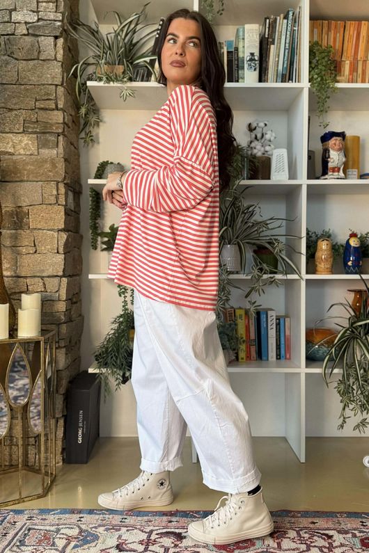  Perfect Breton V Long Sleeve Top Watermelon /19